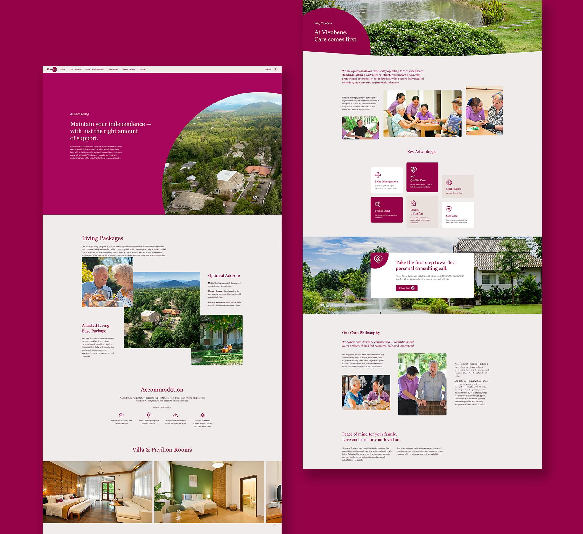 vivobene website page