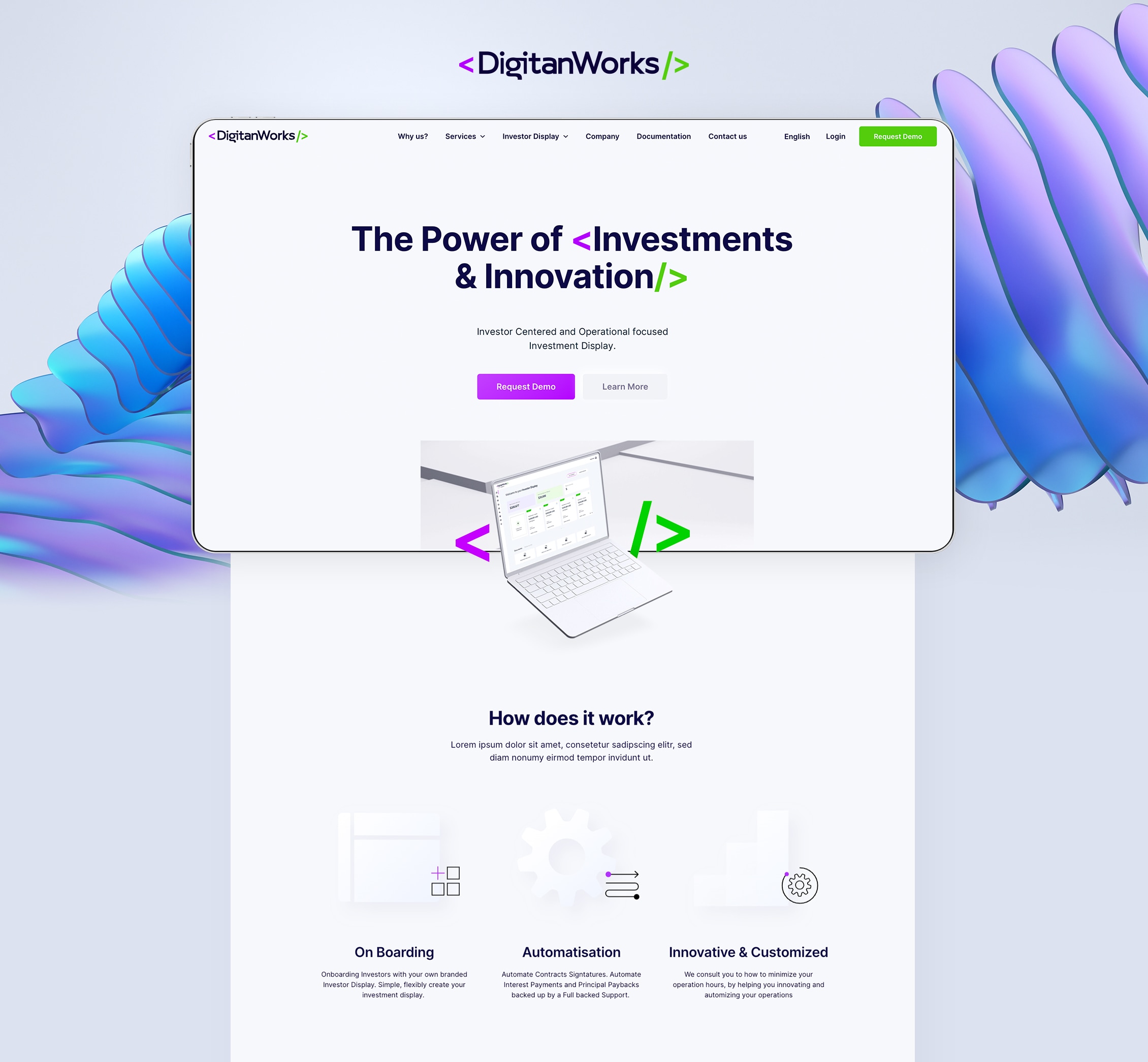 Webdesign Screenshot of DigitanWorks, showcasing the Brand strategy of DigitanWorks.