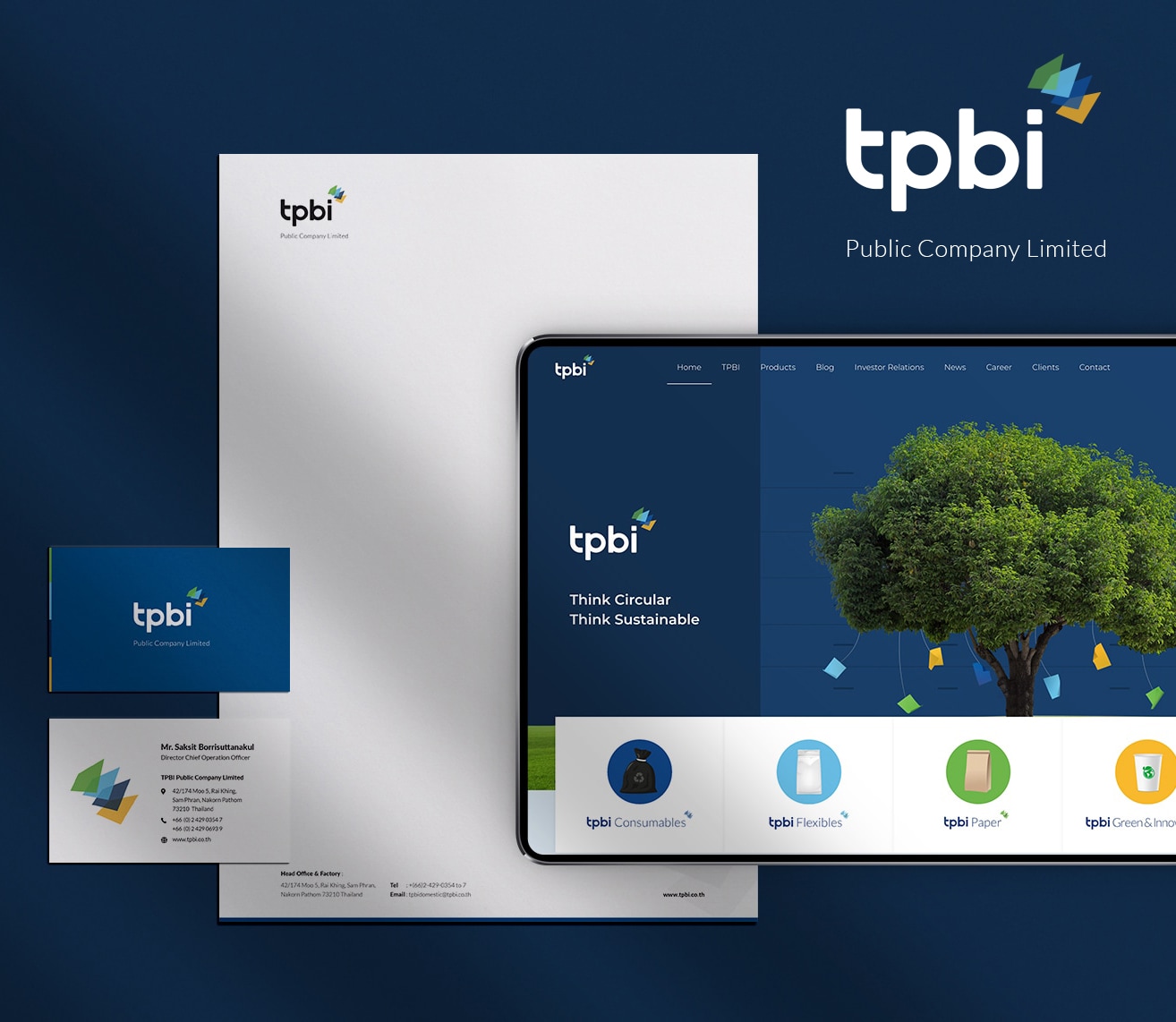 rebranding portfolio image, showcasing the transformation of TPBI